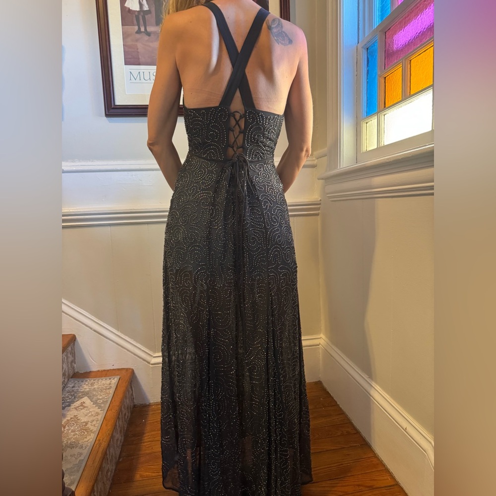 Free People Black Beaded Maxi Slip Dress XS - Picture 3 of 10